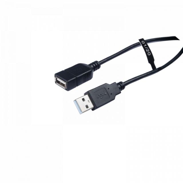 V7 - Cable de extensión USB negro con conector USB 2.0 A hembra a USB 2.0 A macho 1.8m 6ft