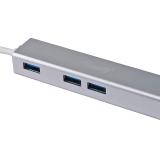 Equip - Hub USB-C a USB 3.0 de 3 puertos con adaptador Gigabit