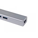Equip - Hub USB-C a USB 3.0 de 3 puertos con adaptador Gigabit
