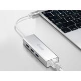 Equip - Hub USB-C a USB 3.0 de 3 puertos con adaptador Gigabit