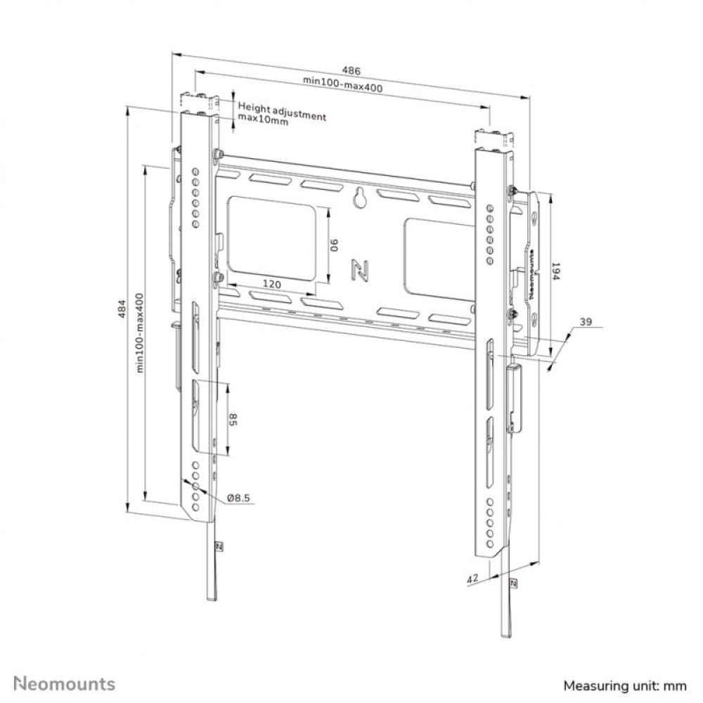 Neomounts - WL30-750BL14 Soporte de pared robusto 42-75" - fijo - bloqueable - instalación rápida - TÜV