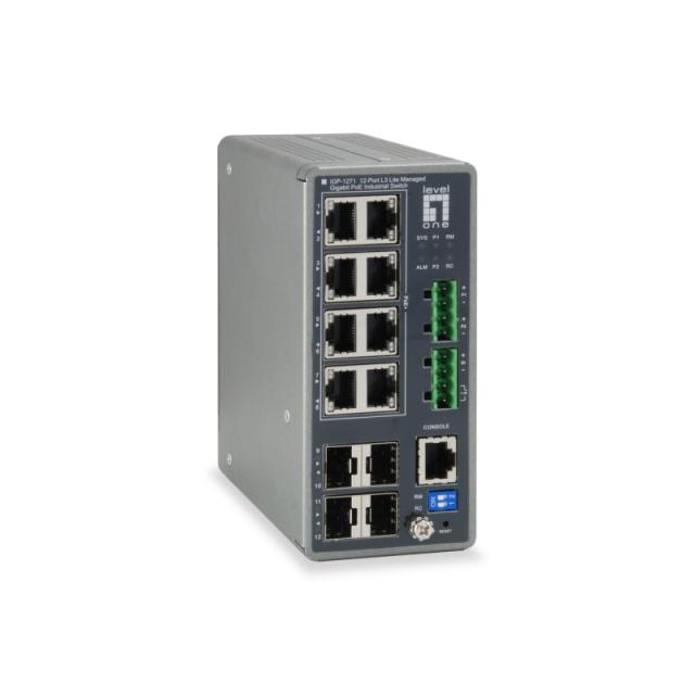 LevelOne - IGP-1271 switch Gestionado L3 Gigabit Ethernet (10/100/1000) Energía sobre Ethernet (PoE) Gris