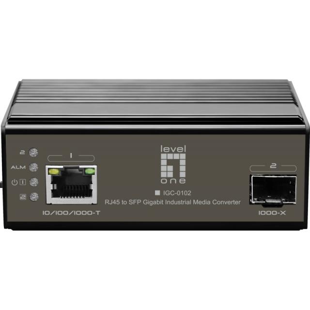 LevelOne - IGC-0102 convertidor de medio 1000 Mbit/s Negro