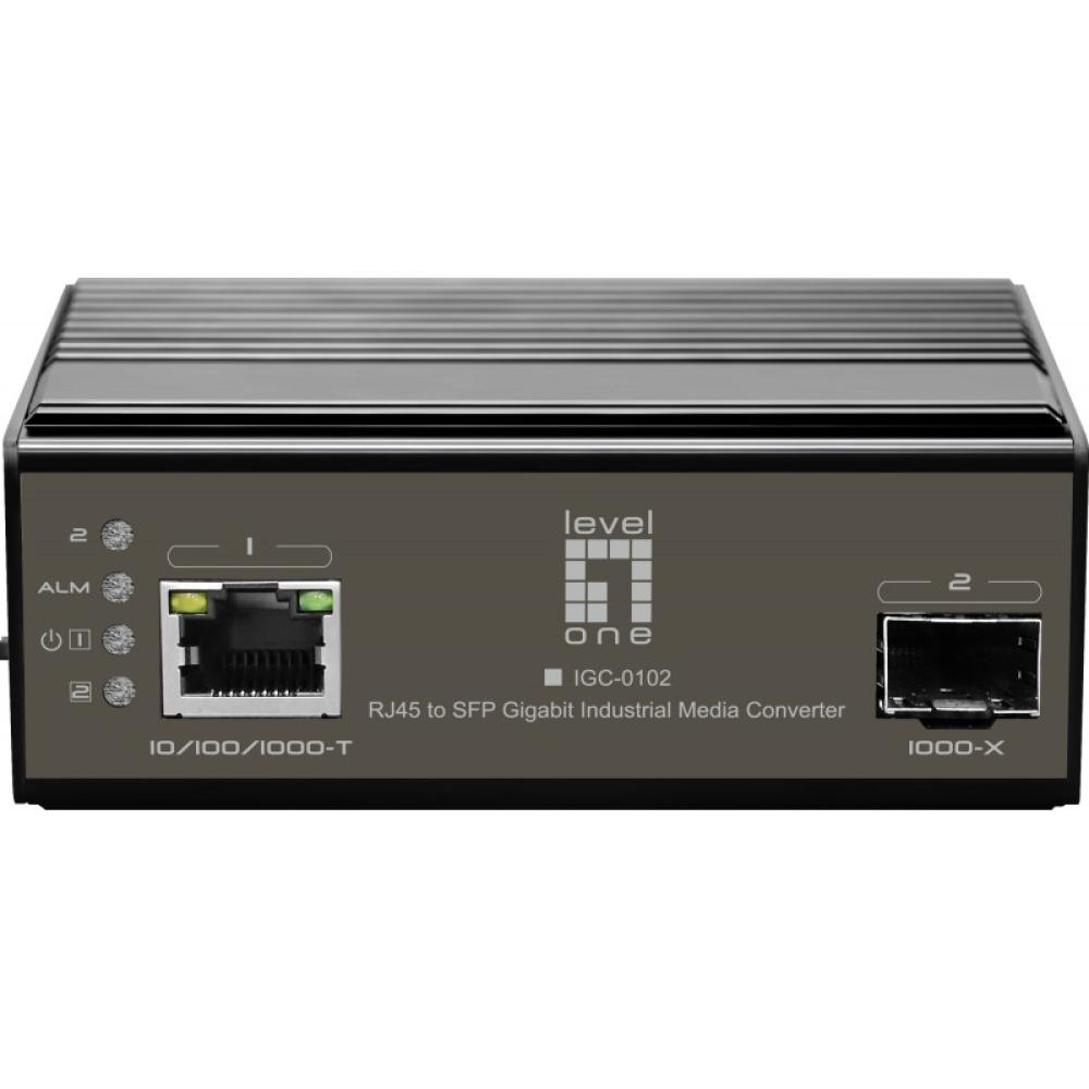 LevelOne - IGC-0102 convertidor de medio 1000 Mbit/s Negro