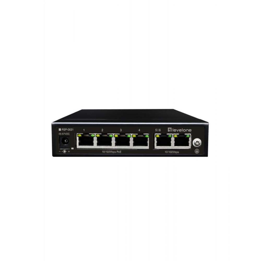 LevelOne - FEP-0631 switch Fast Ethernet (10/100) Energía sobre Ethernet (PoE) Negro