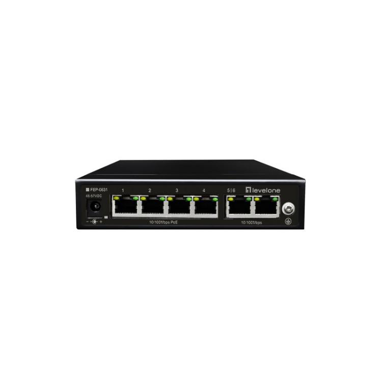 LevelOne - FEP-0631 switch Fast Ethernet (10/100) Energía sobre Ethernet (PoE) Negro