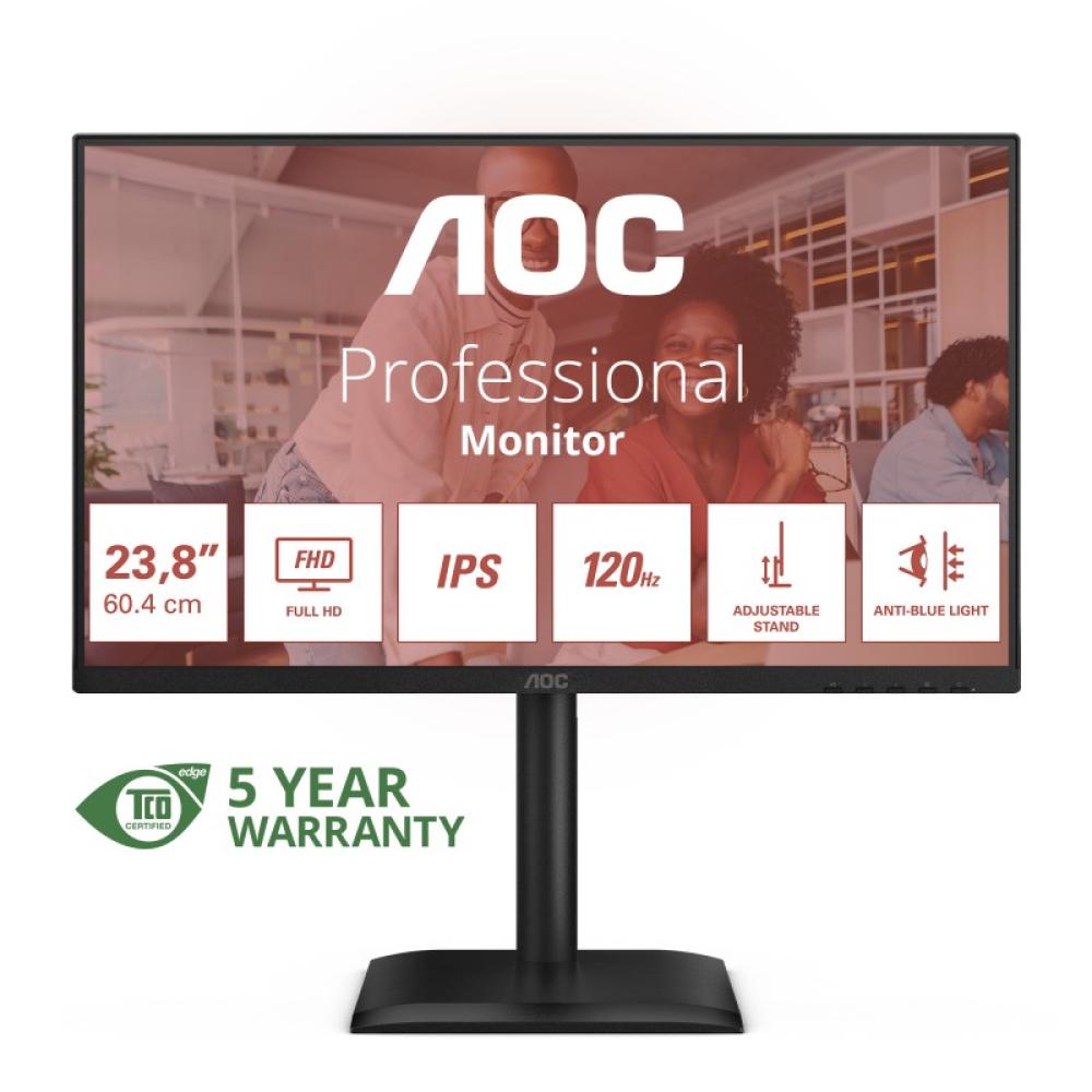AOC - 24E4U pantalla para PC 60,5 cm (23.8") 1920 x 1080 Pixeles Full HD LED Negro