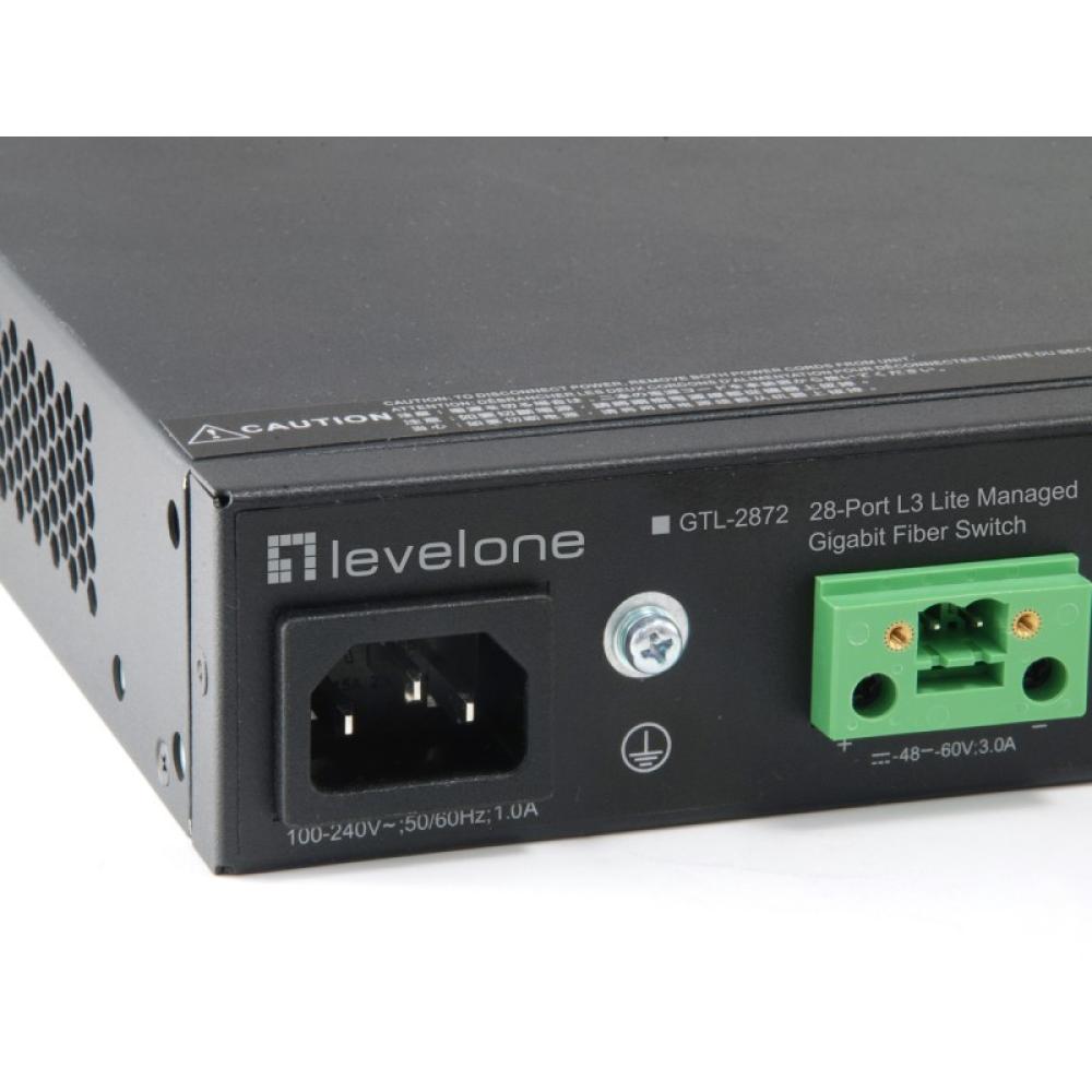 LevelOne - GTL-2872 switch Gestionado L3 Negro