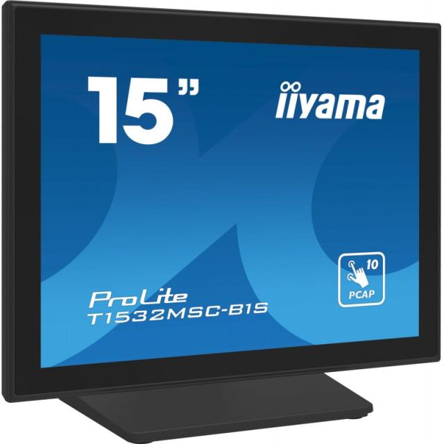 iiyama - ProLite T1532MSC-B1S pantalla para PC 38,1 cm (15") 1024 x 768 Pixeles XGA LCD Pantalla táctil Negro