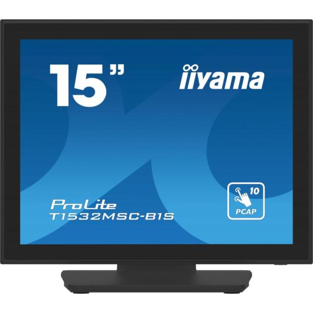 iiyama - ProLite T1532MSC-B1S pantalla para PC 38,1 cm (15") 1024 x 768 Pixeles XGA LCD Pantalla táctil Negro