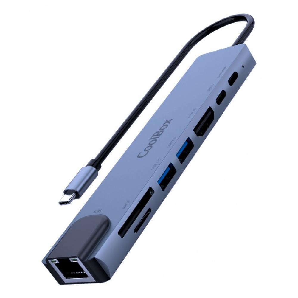 CoolBox - MINIDOCK C81 ALUMINIO USB-C A HDMI 4K/2xUSB-A/PD 100W/USB-C/SD/MICROSD/RJ45