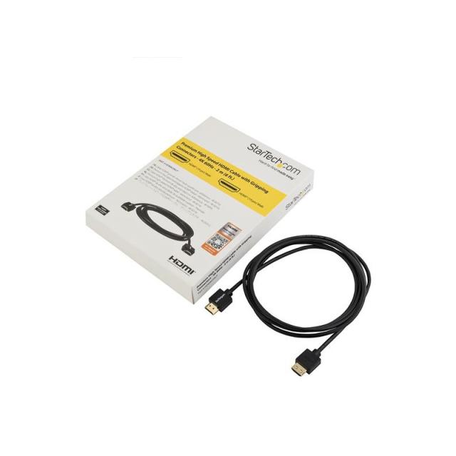 StarTech.com - Cable HDMI 2.0 Delgado de Alta Velocidad con Ethernet 4K 60Hz de 2m - HDR10 - Conectores con Agarre