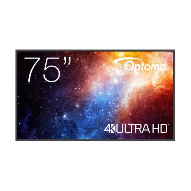 Optoma - N3751K Pantalla plana para señalización digital 190,5 cm (75") LED Wifi 450 cd / m² 4K Ultra HD Negro Android 11 24/7