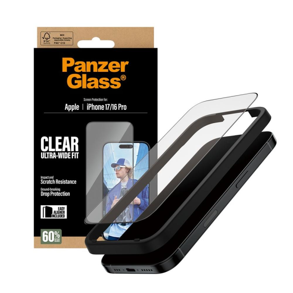 PanzerGlass - Screen Protector iPhone 17 / iPhone 16 Pro / Ultra-Wide Fit w. EasyAligner Protector de pantalla Apple 1 pieza(s)