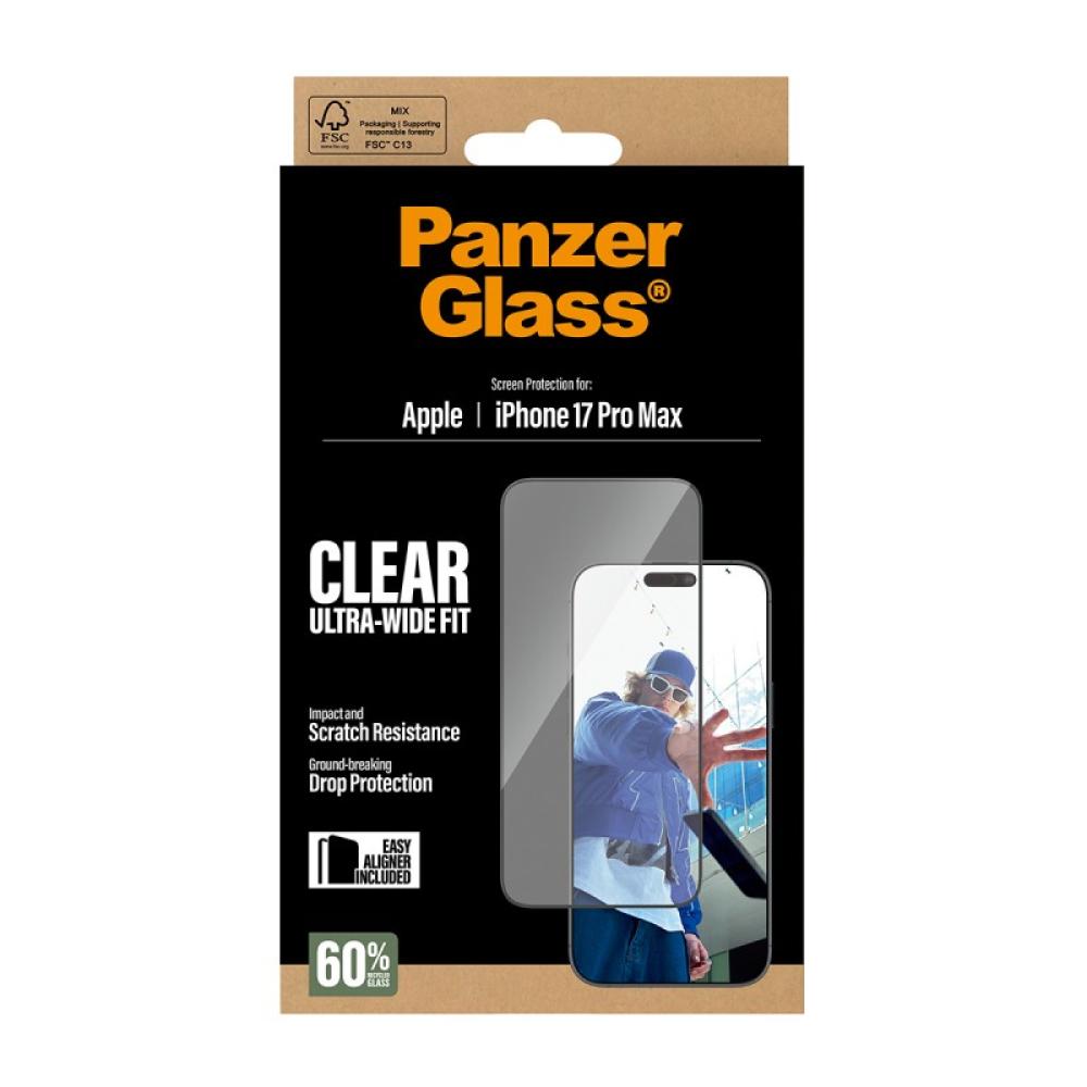 PanzerGlass - Screen Protector iPhone 17 Pro Max / Ultra-Wide Fit w. EasyAligner Protector de pantalla Apple 1 pieza(s)