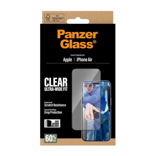 PanzerGlass - Screen Protector iPhone Air / Ultra-Wide Fit w. EasyAligner Protector de pantalla Apple 1 pieza(s)