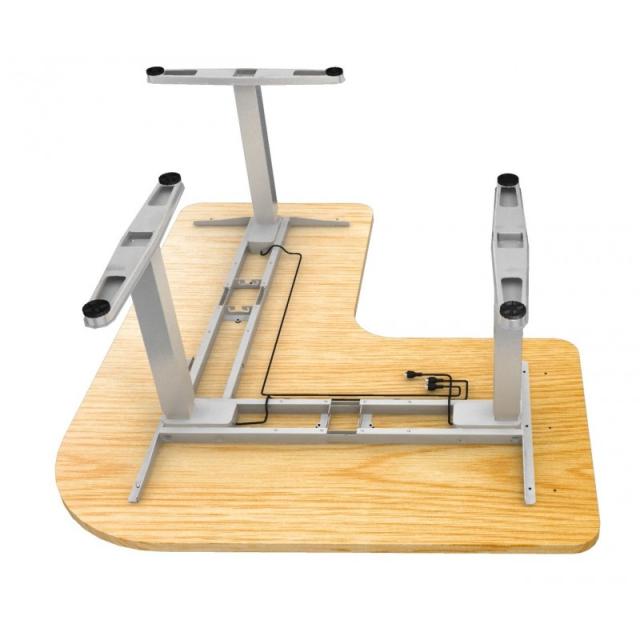 Equip - ERGO - Estructura de escritorio eléctrica en forma de L para trabajar sentado o de pie, triple motor, color blanco