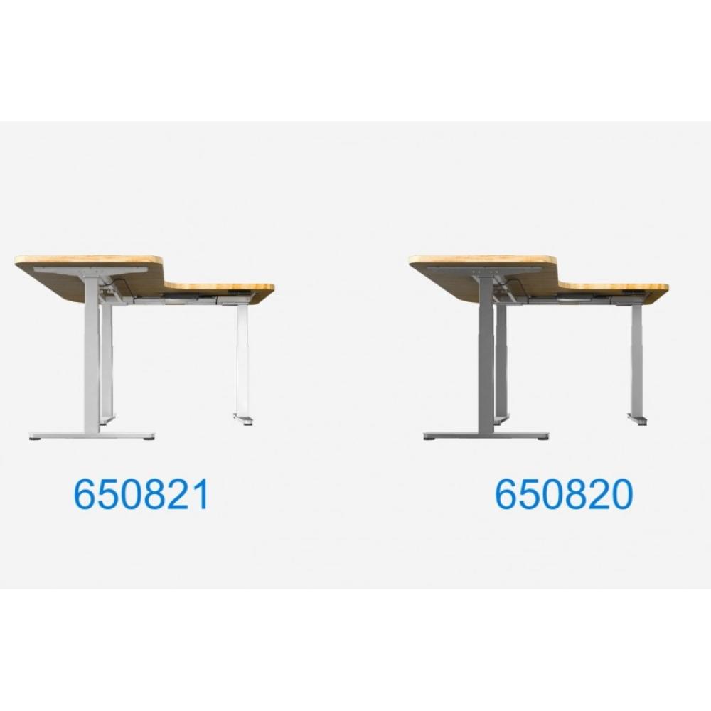 Equip - ERGO - Estructura de escritorio eléctrica en forma de L para trabajar sentado o de pie, triple motor, color blanco