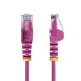 StarTech.com - Cable de Red Ethernet CAT6 Delgado sin Enganches Rosa de 15m - Cable RJ45 Snagless Slim 28AWG - Alambre de Cobre