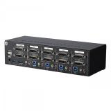 StarTech.com - Switch Conmutador KVM de 4 Puertos DVI con Enlace Doble y Vídeo Doble - 4K 60Hz - KVM que Cumple con TAA