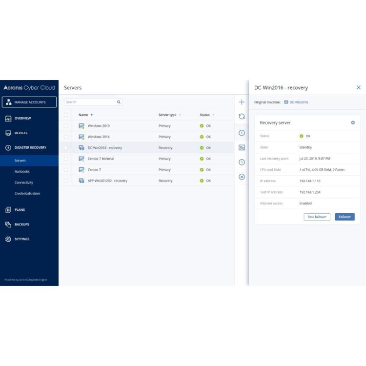Acronis - Hybrid Disaster Recovery 1 licencia(s) Licencia 1 año(s)