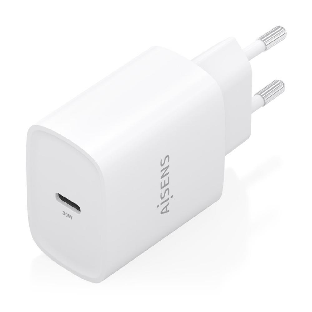 AISENS - Cargador GaN 30W, 1xUSB-C PD3.0, Blanco - A110-0950
