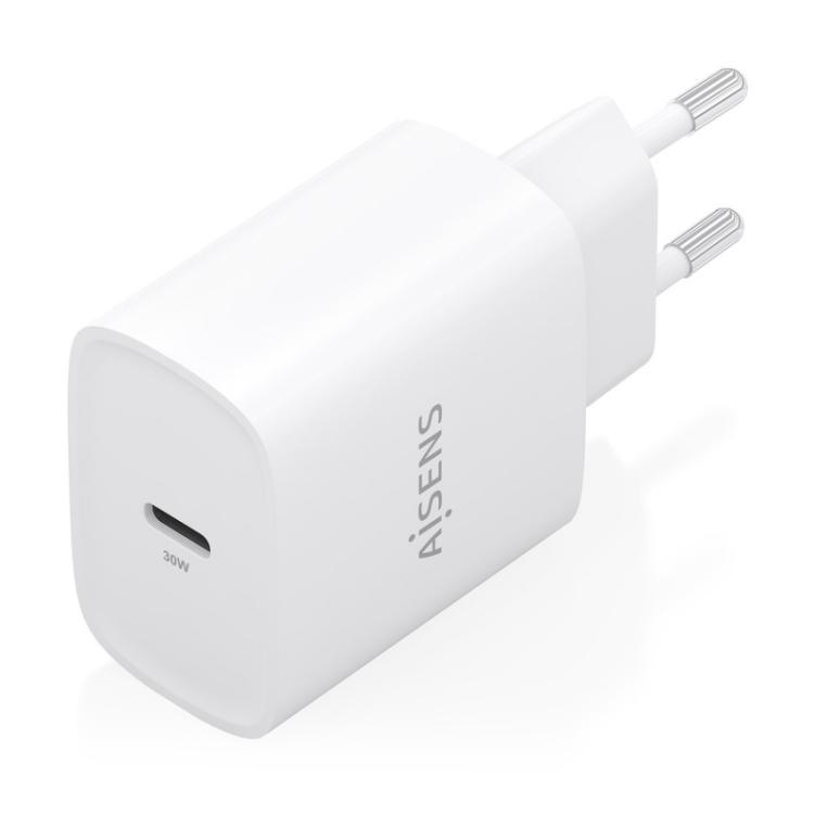 AISENS - Cargador GaN 30W, 1xUSB-C PD3.0, Blanco - A110-0950