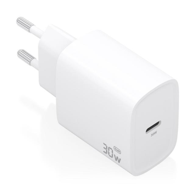 AISENS - Cargador GaN 30W, 1xUSB-C PD3.0, Blanco - A110-0950