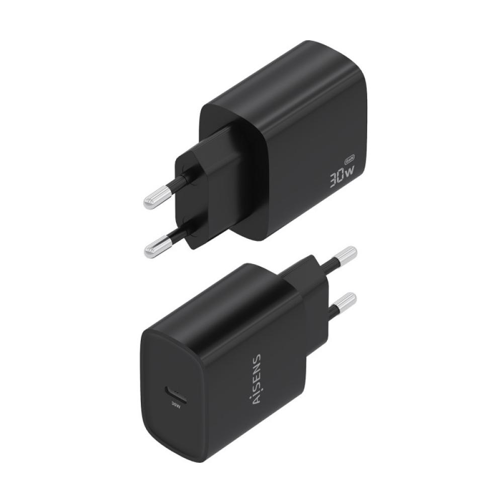 AISENS - Cargador GaN 30W, 1xUSB-C PD3.0, Negro - A110-0951
