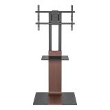 AISENS - Soporte de Suelo con Bandeja DVD para Monitor/TV 50kg de 37-86, Negro-Marrón