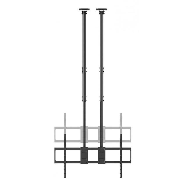 AISENS - Soporte de Techo PRO Inclinable, Extensible y Nivelable para Monitor/TV 120kg de 60-120, Negro
