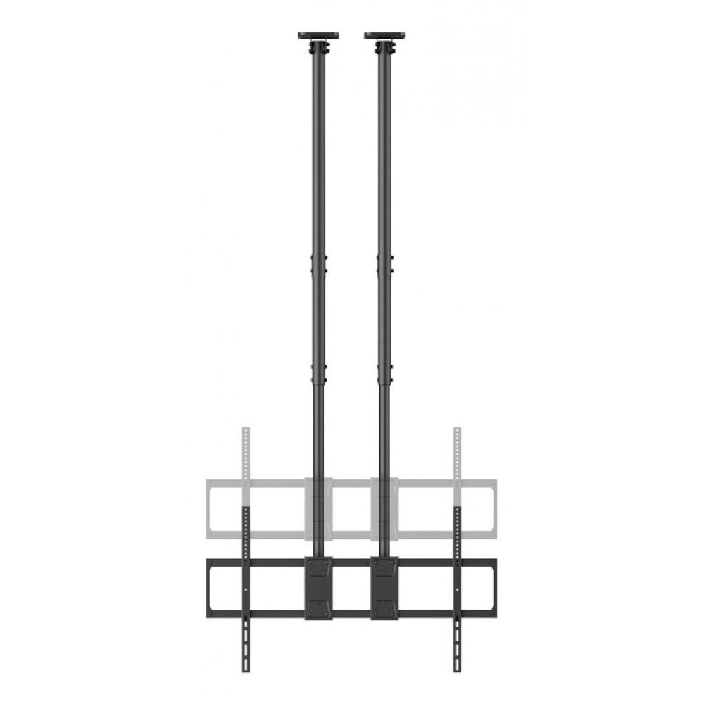 AISENS - Soporte de Techo PRO Inclinable, Extensible y Nivelable para Monitor/TV 120kg de 60-120, Negro
