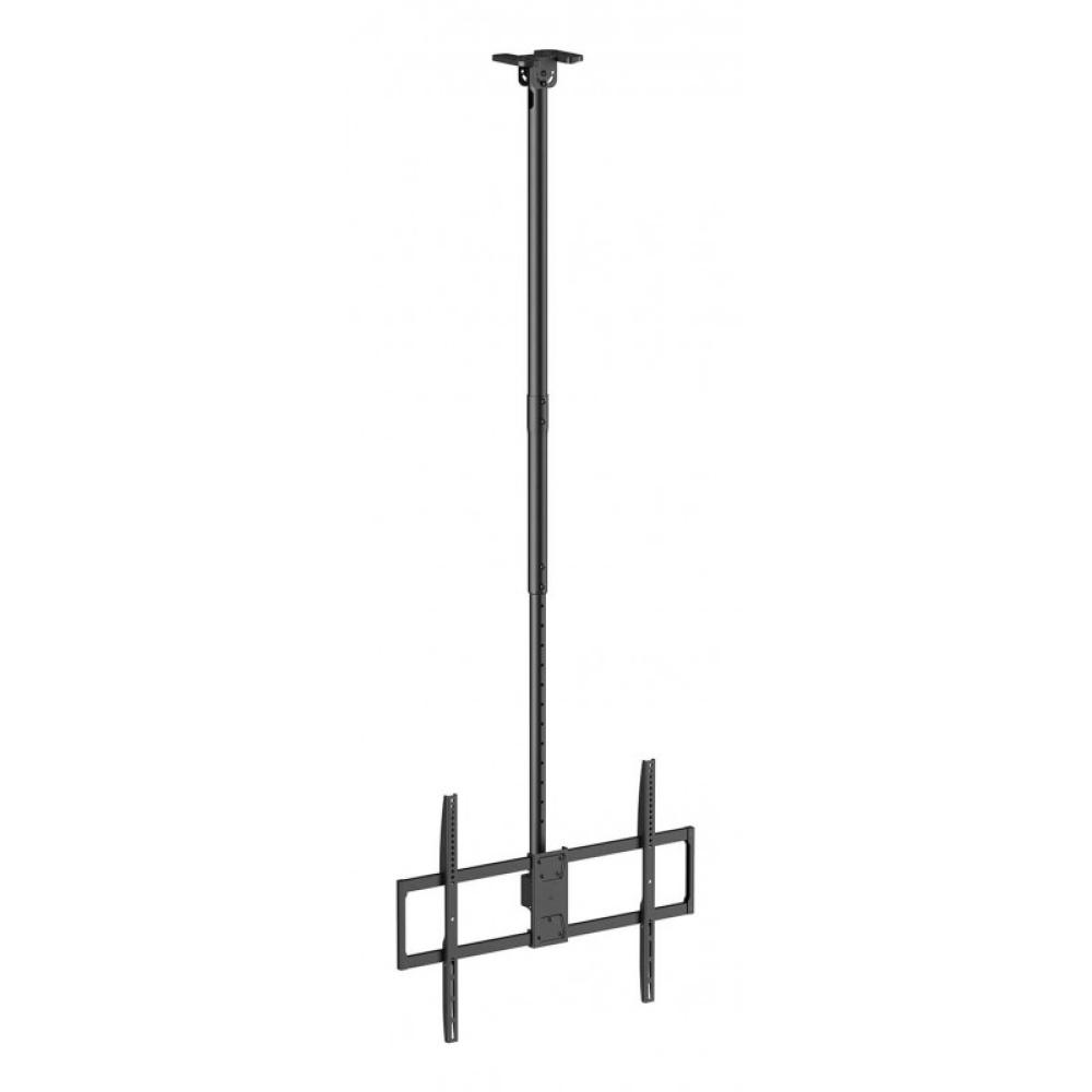 AISENS - Soporte de techo pro giratorio, inclinable, extensible y nivelable para monitor/TV 80kg de 50-100, Negro