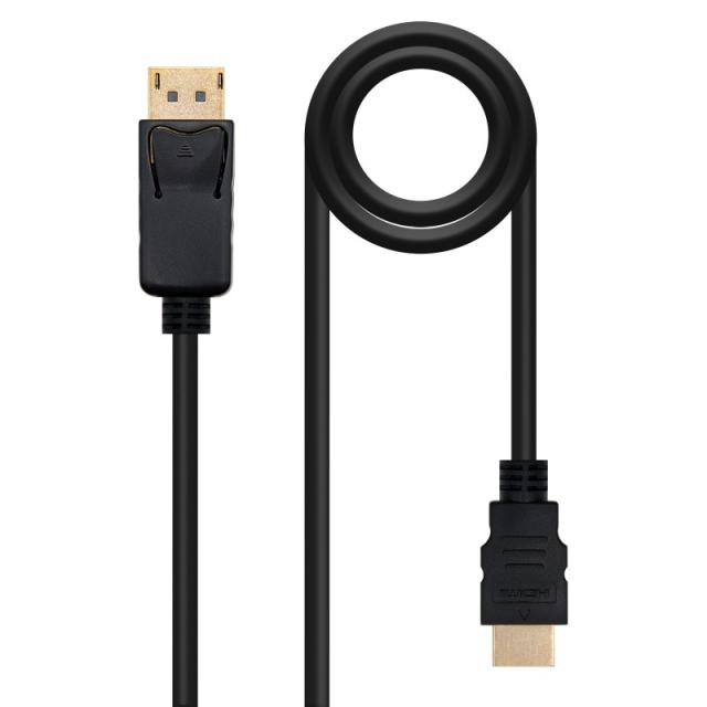 Nanocable - Cable conversor DISPLAYPORT a HDMI, DP/M - HDMI/M, Negro, 2.0 M