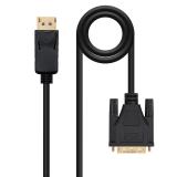 Nanocable - Cable conversor DISPLAYPORT a DVI, DP/M - DVI/M, Negro, 2.0 M