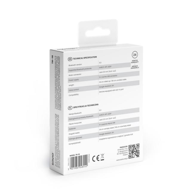 Savio - TR-16 transmisor FM 2400 - 2483,5 MHz Bluetooth Negro, Plata