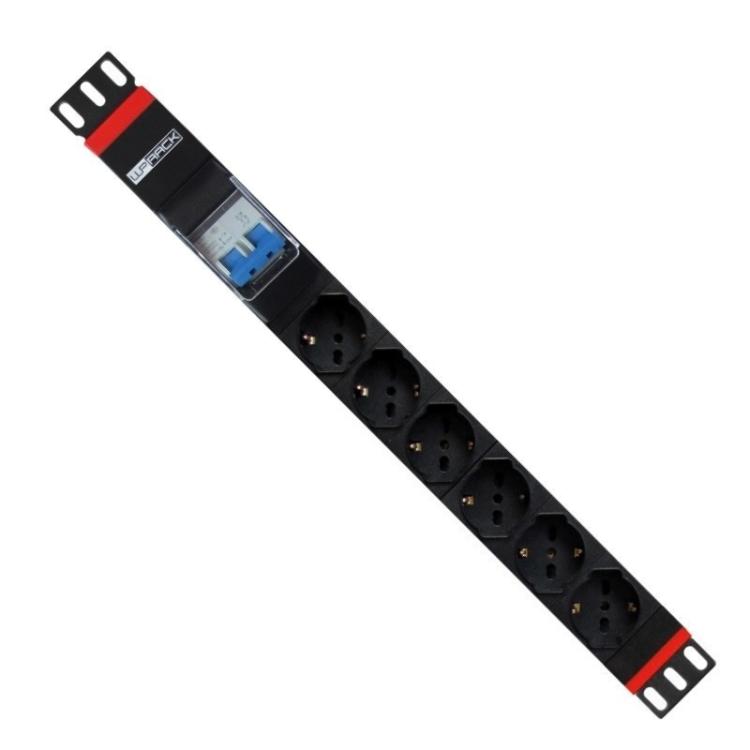 WP - WPN-PDU-G02-06 unidad de distribución de energía (PDU) 1U Negro, Rojo 6 salidas AC