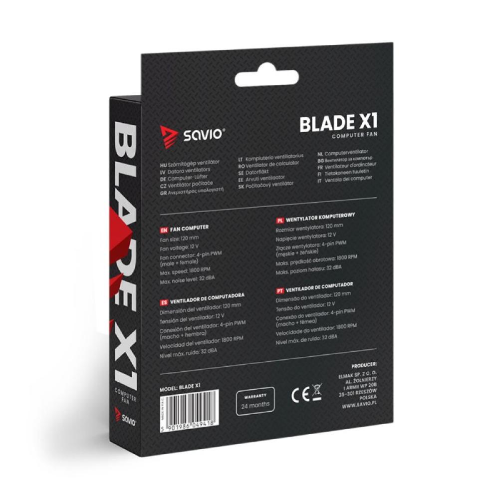 Savio - BLADE sistema de refrigeración para ordenador Carcasa del ordenador Ventilador 12 cm Negro 1 pieza(s)