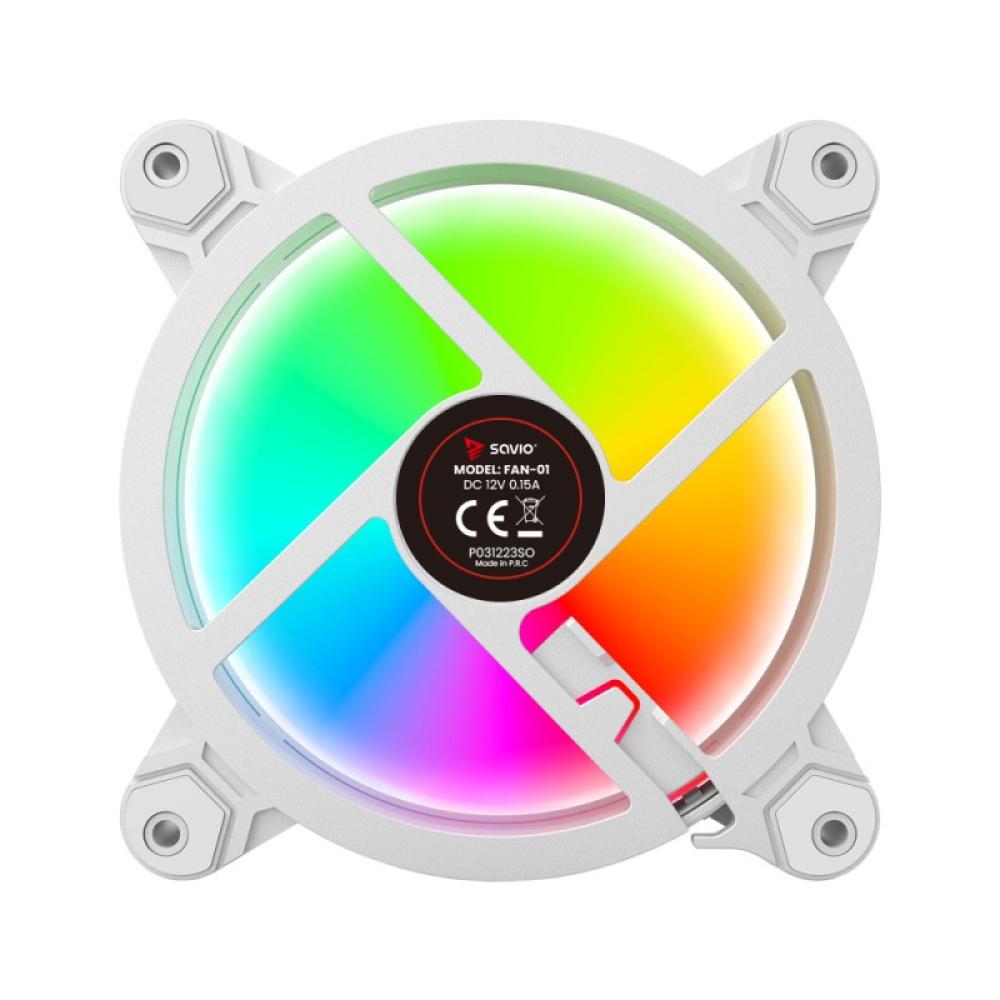 Savio - FAN-01 WHITE sistema de refrigeración para ordenador Carcasa del ordenador Ventilador Blanco