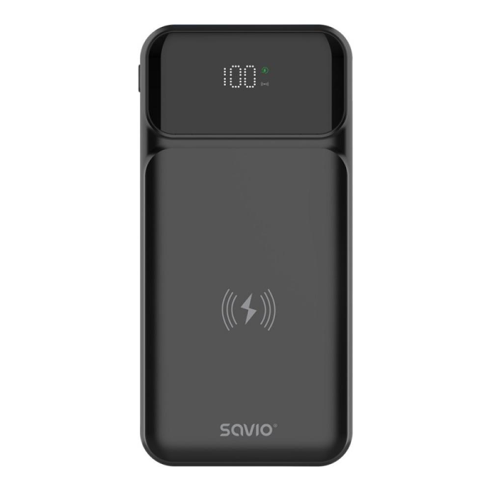Savio - BA-09 batería externa Polímero de litio 37 mAh Cargador inalámbrico Negro