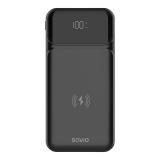 Savio - BA-09 batería externa Polímero de litio 37 mAh Cargador inalámbrico Negro