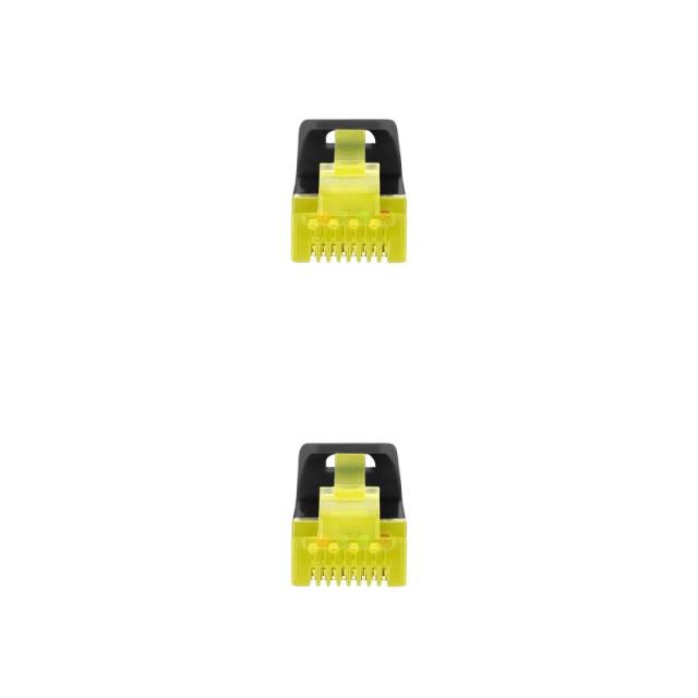 Nanocable - Cable Red Latiguillo RJ45 LSZH CAT.6A SFTP AWG26, Negro, 25 cm