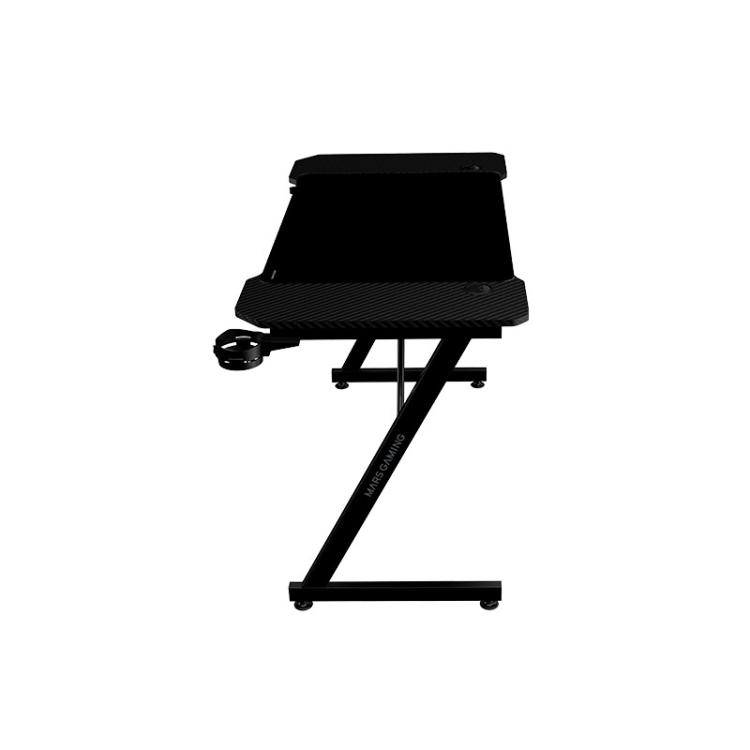 Mars Gaming - MGD-X120, Mesa Gaming Ergonómica, Superficie en Fibra de Carbono, Estructura Metálica, Alfombrilla XXL, Soporte Au