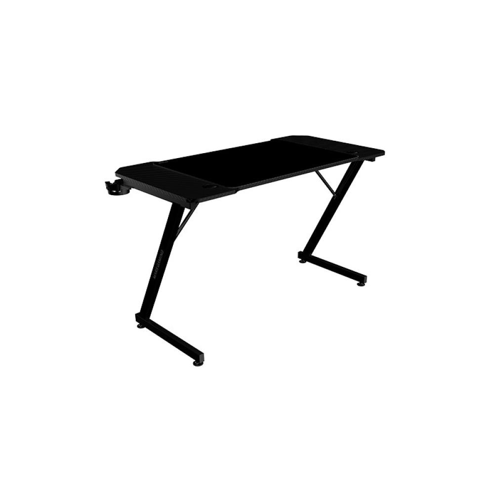 Mars Gaming - MGD-X120, Mesa Gaming Ergonómica, Superficie en Fibra de Carbono, Estructura Metálica, Alfombrilla XXL, Soporte Au