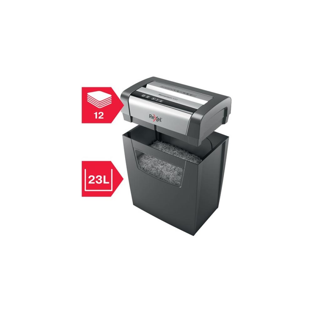 Rexel - Momentum X312 triturador de papel Corte en partículas 62 dB Negro, Gris