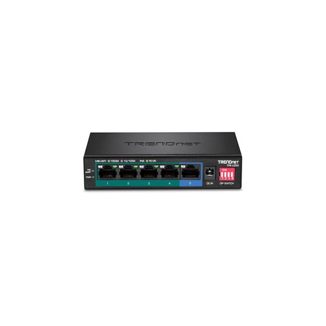 Trendnet - TPE-LG50 switch No administrado Gigabit Ethernet (10/100/1000) Energía sobre Ethernet (PoE) Negro