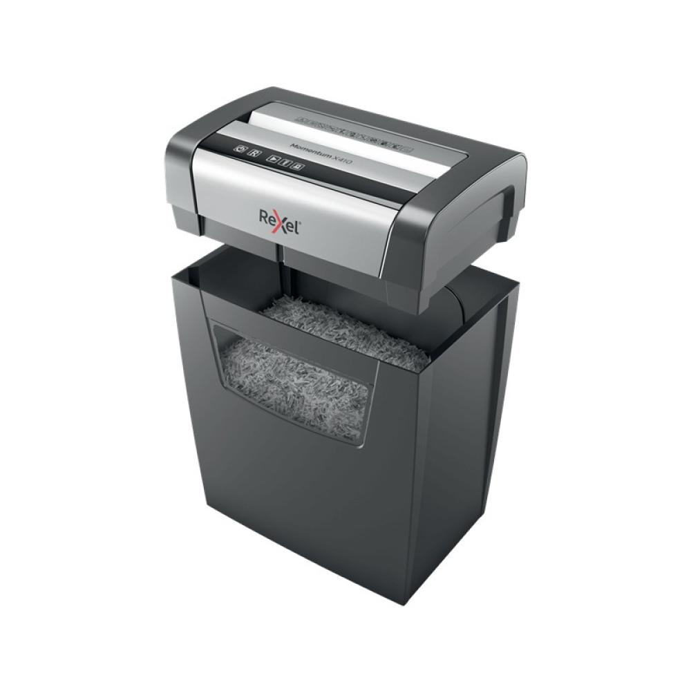 Rexel - Momentum X410 triturador de papel Corte en partículas 62 dB Negro, Gris