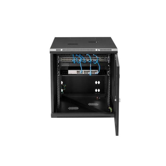 StarTech.com - Armario Rack de Pared para Servidores 12U 19" 4 Columnas y Estante 1U - Rack de Servidores de Monta - RK1232WALHM