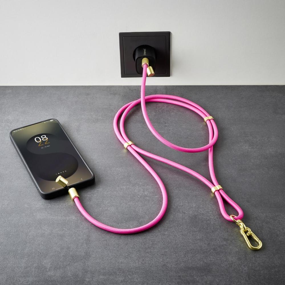 Intenso - Handykette als Lade- + Datenkabel USB-C bis 1,65m neon pink cable USB USB C Rosa