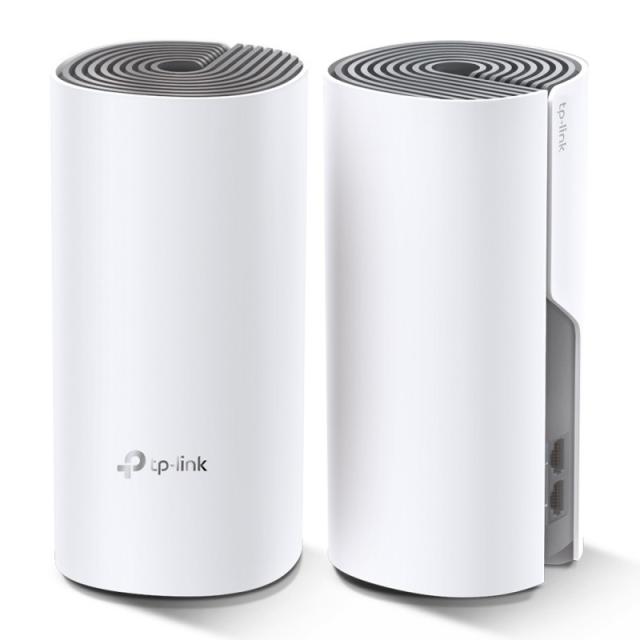 TP-Link - Deco E4 (2-pack) Doble banda (2,4 GHz / 5 GHz) Wi-Fi 5 (802.11ac) Blanco, Gris Interno